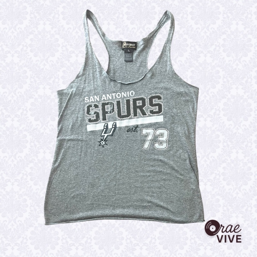 San Antonio Spurs NBA Women's Gray Racerback Tank [W/L]